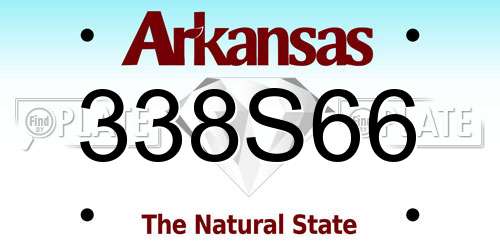 338S66 Arkansas License Plate