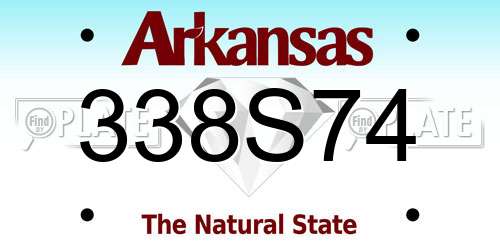 338S74 Arkansas License Plate