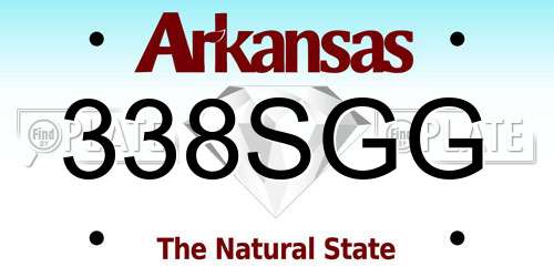 338SGG Arkansas License Plate