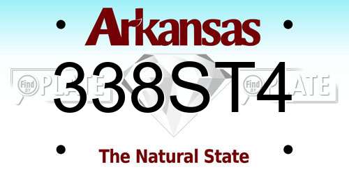 338ST4 Arkansas License Plate