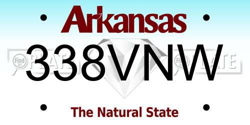 338VNW Arkansas License Plate
