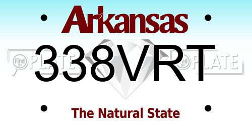338VRT Arkansas License Plate