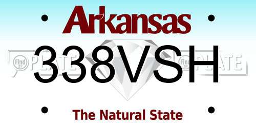 338VSH Arkansas License Plate