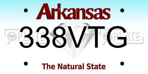 338VTG Arkansas License Plate