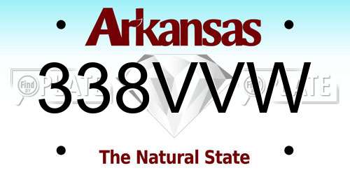 338VVW Arkansas License Plate