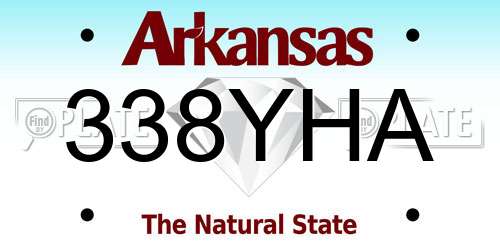 338YHA Arkansas License Plate