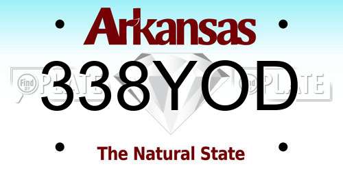 338YOD Arkansas License Plate
