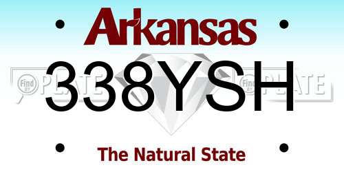 338YSH Arkansas License Plate