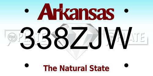 338ZJW Arkansas License Plate