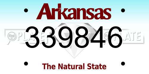 339846 Arkansas License Plate