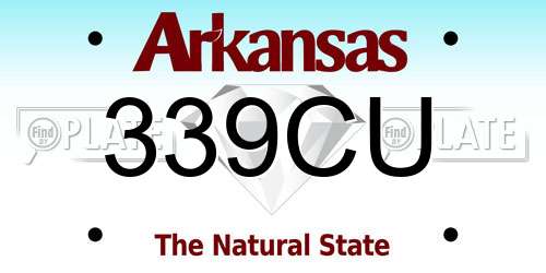 339CU Arkansas License Plate