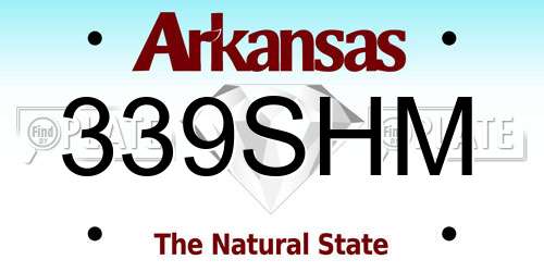 339SHM Arkansas License Plate