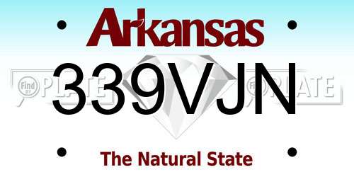 339VJN Arkansas License Plate