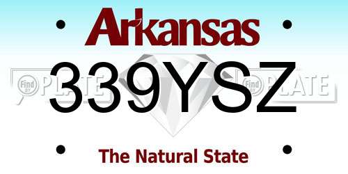 339YSZ Arkansas License Plate