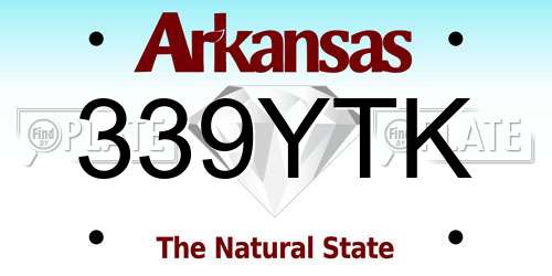 339YTK Arkansas License Plate