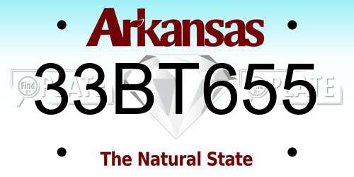 33BT655 Arkansas License Plate