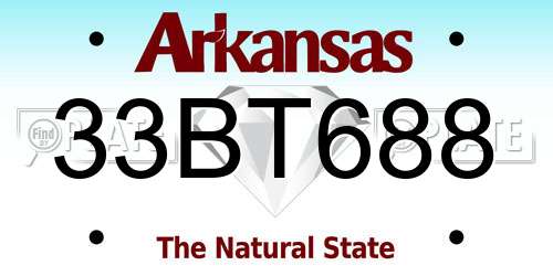 33BT688 Arkansas License Plate