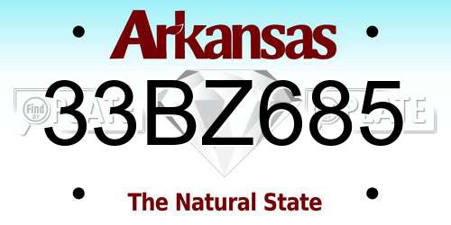 33BZ685 Arkansas License Plate