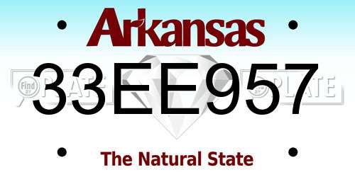 33EE957 Arkansas License Plate