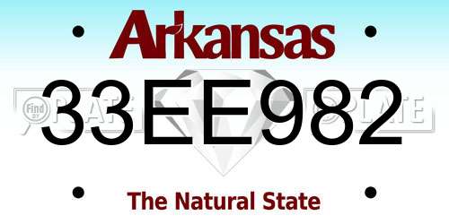 33EE982 Arkansas License Plate