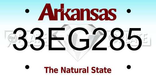 33EG285 Arkansas License Plate