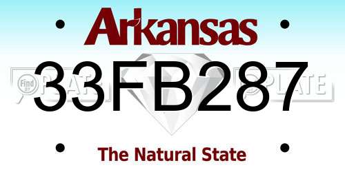 33FB287 Arkansas License Plate