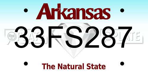 33FS287 Arkansas License Plate