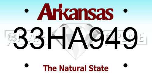 33HA949 Arkansas License Plate