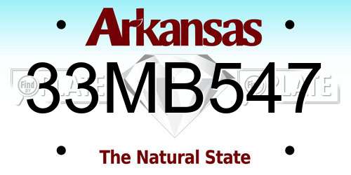 33MB547 Arkansas License Plate