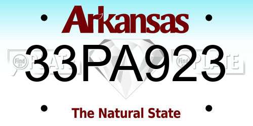 33PA923 Arkansas License Plate