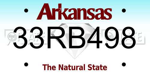 33RB498 Arkansas License Plate