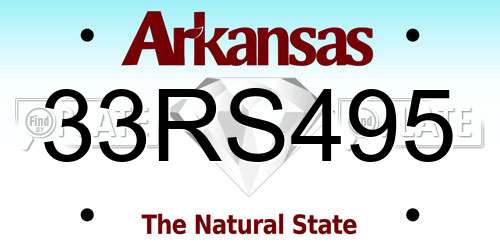 33RS495 Arkansas License Plate