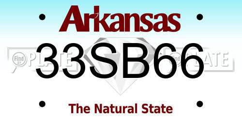 33SB66 Arkansas License Plate