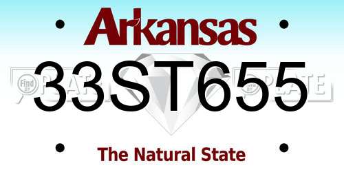 33ST655 Arkansas License Plate