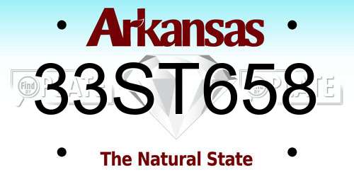 33ST658 Arkansas License Plate