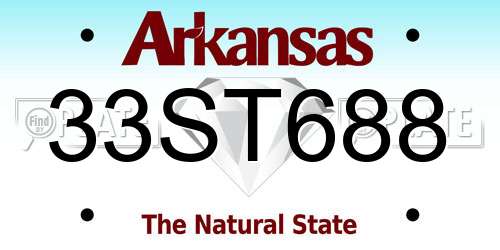 33ST688 Arkansas License Plate