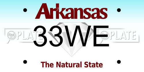 33WE Arkansas License Plate