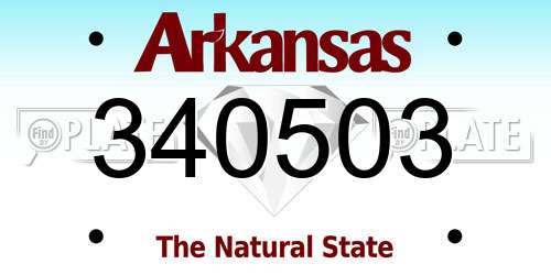 340503 Arkansas License Plate