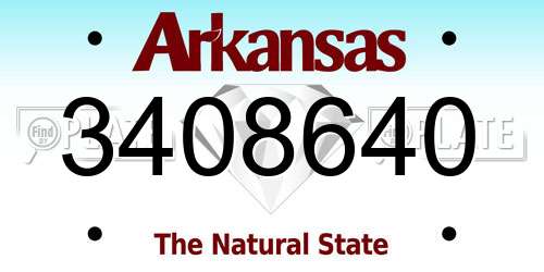 3408640 Arkansas License Plate