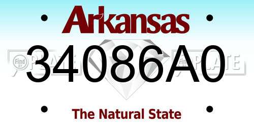 34086A0 Arkansas License Plate