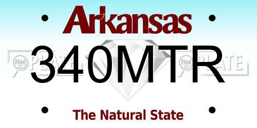 340MTR Arkansas License Plate