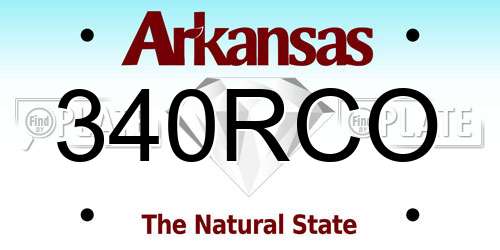 340RCO Arkansas License Plate