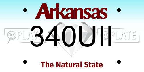 340UII Arkansas License Plate