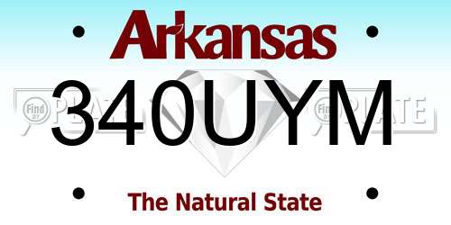 340UYM Arkansas License Plate