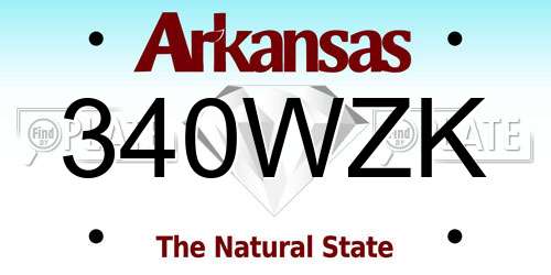 340WZK Arkansas License Plate