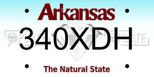 340XDH Arkansas License Plate
