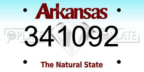 341092 Arkansas License Plate