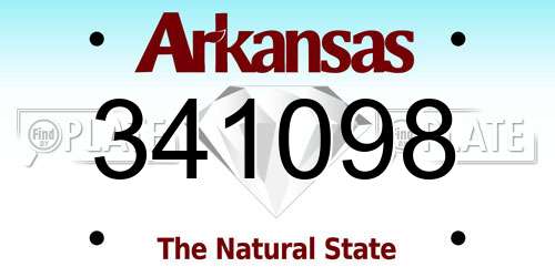 341098 Arkansas License Plate
