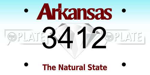 3412 Arkansas License Plate