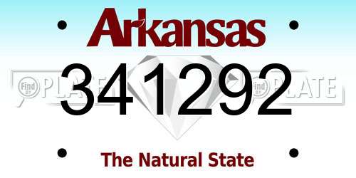 341292 Arkansas License Plate